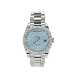 ROLEX DAY-DATE 40 228396TBR PLATINUM DIAMOND BEZEL ICE BLUE DIAMOND DIAL (2023)