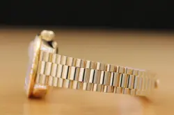ROLEX LADIES PRESIDENT 69178 FACTORY RUBY STRING DIAMOND DIAL 18K GOLD WATCH