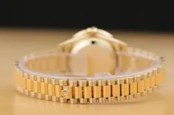 ROLEX LADIES PRESIDENT 69178 FACTORY RUBY STRING DIAMOND DIAL 18K GOLD WATCH