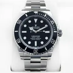 ♚ROLEX♚SUBMARINER BLACK DIAL 41MM 124060 OYSTER WATCH 