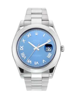 ROLEX DATEJUST II 116300 41MM BLUE AZZURRO DIAL, BOX PAPERS 2017