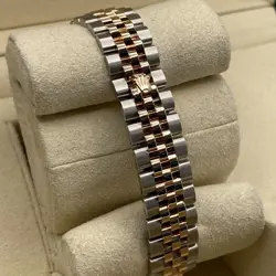 Rolex Datejust 28mm Rose Gold Steel Chocolate Diamond Star Dial Watch 279171