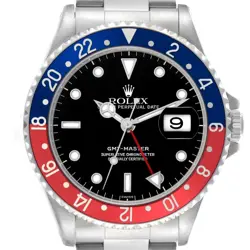 ROLEX GMT MASTER II BLUE RED PEPSI BEZEL STEEL MENS WATCH 16700 BOX PAPERS