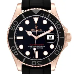 ROLEX YACHTMASTER 40MM ROSE GOLD OYSTERFLEX MENS WATCH 126655 BOX CARD