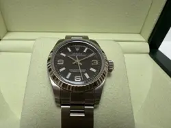 ROLEX OYSTER PERPETUAL 26MM BLACK & WHITE 176234 BLACK DIAL AUTOMATIC WOMEN’S