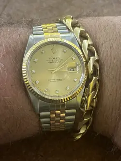 Rolex Datejust 16013 36 mm Champagne With Factory Diamonds From 1988