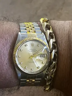 Rolex Datejust 16013 36 mm Champagne With Factory Diamonds From 1988