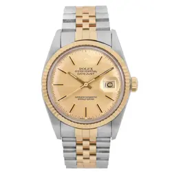 ROLEX DATEJUST STEEL 18K YELLOW GOLD STEEL CHAMPAGNE DIAL AUTOMATIC WATCH 16013