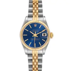 ROLEX DATEJUST STEEL YELLOW GOLD BLUE DIAL AUTOMATIC LADIES WATCH 69173