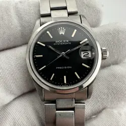 ROLEX 30MM MIDSIZE OYSTERDATE PRECISION REF 6466 VINTAGE WATCH CLASP NEEDS FIXED