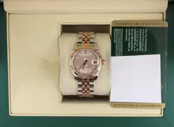 2012 ROLEX DATEJUST 178271 PINK STICK DIAL TT JUBILEE ROSE WITH PAPERS 31MM