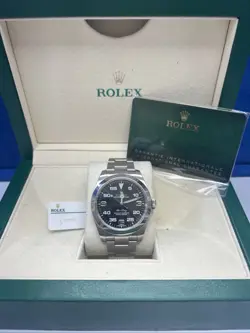 ROLEX AIR-KING 116900 SILVER OYSTER BRACELET WITH SILVER BEZEL BOX & PAPERS 2020