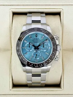 2020 ROLEX COSMOGRAPH DAYTONA 40MM 116506 PLATINUM BLUE DIAMOND BAGUETTE DIAL