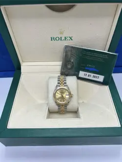 ROLEX 279173 DATEJUST 18K/SS WITH CHAMPAGNE STICK DIAL ON JUBILEE BOX & CARD2022