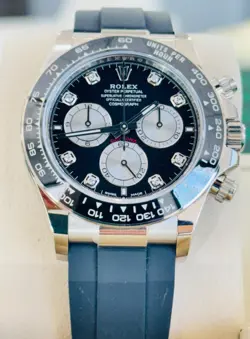 ROLEX DAYTONA 126519LN  COSMOGRAPH18K WHITE GOLD  FACTORY BLACK DIAMOND DIAL  OY