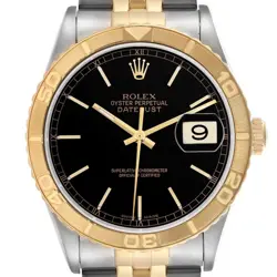 ROLEX DATEJUST TURNOGRAPH YELLOW GOLD STEEL MENS WATCH 16263 BOX PAPERS