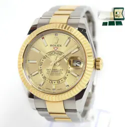2020 ROLEX SKY-DWELLER 326933 42MM CHAMPAGNE 18K YG TWO-TONE BOX PAPERS