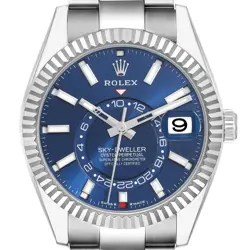 ROLEX SKY-DWELLER STEEL WHITE GOLD BLUE DIAL MENS WATCH 336934 UNWORN