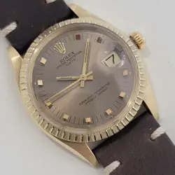 ROLEX OYSTER PERPETUAL DATE REF 1503 MENS 35MM 14K GOLD 1970S AUTOMATIC RJC120B