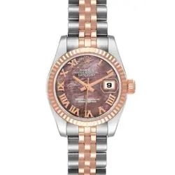 ROLEX DATEJUST STEEL ROSE GOLD TAHITIAN MOP DIAL LADIES WATCH 179171