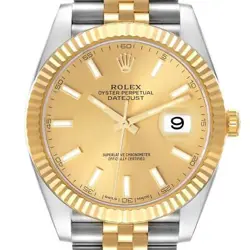 ROLEX DATEJUST 41 STEEL YELLOW GOLD CHAMPAGNE DIAL MENS WATCH 126333 BOX CARD