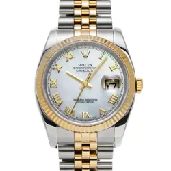ROLEX DATEJUST 116233NR WHITE SHELL WATCH 669113