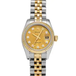 ROLEX DATEJUST 179173G CHAMPAGNE COMPUTER/DIAMOND WATCH 671821