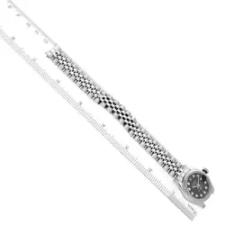 ROLEX DATEJUST STEEL WHITE GOLD BLACK DIAMOND DIAL LADIES WATCH 179174