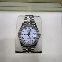 ROLEX DATEJUST 36 WHITE ROMAN DIAL DIAMOND BEZEL JUBILEE 126284RBR 2025 FULL SET