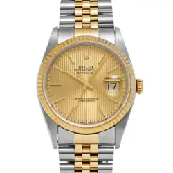 ROLEX DATEJUST 16233 CHAMPAGNE TAPESTRY WATCH 672685