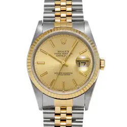 ROLEX DATEJUST 16233 CHAMPAGNE WATCH 672635