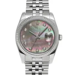 ROLEX DATEJUST 116234NG BLACK SHELL/DIAMOND WATCH 672670