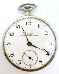 ROLEX 7 WORLD RECORDS 15 JEWELS 6 POSITIONS POCKET WATCH PLATINETTE CASE