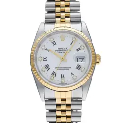 ROLEX DATEJUST 10P DIAMOND 16233G R NUMBER (MANUFACTURED AROUND 1988) WHITE/...