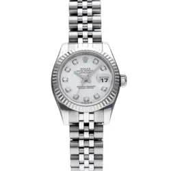 ROLEX DATEJUST 10P DIAMOND 179174G Z NUMBER (MANUFACTURED AROUND 2006) WHITE...