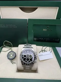 ROLEX DAYTONA COSMOGRAPH PERPETUAL WATCH STAINLESS STEEL BLACK DIAL
