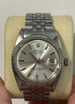 ROLEX DATEJUST 36MM SILVER OYSTER BRACELET WITH SILVER BEZEL