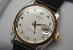 ROLEX 150 /3  2 TONE GOLD BEZEL DATE AUTOMATIC MEN'S WATCH 1968 SERVICED 7/2017