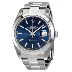 ROLEX DATEJUST 41 BLUE DIAL STAINLESS STEEL MEN'S WATCH 126300BLSO