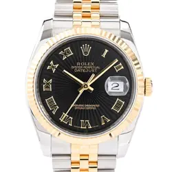 ROLEX DATEJUST 116233 F BLACK ROMAN SUNBEAM A 760525