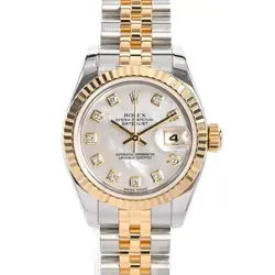 ROLEX DATEJUST 179173NG D WHITE SHELL A 760837