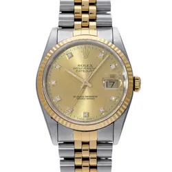 ROLEX DATEJUST 16233G CHAMPAGNE/DIAMOND WATCH 667780