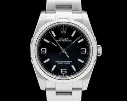 ROLEX OYSTER PERPETUAL 116034 SS BLACK 