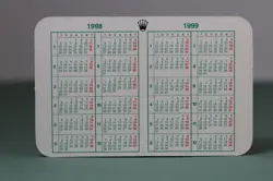 ROLEX - CALENDRIER VERT / GREEN CALENDAR 1998/1999