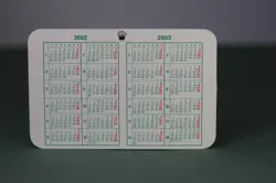 ROLEX - CALENDRIER VERT / GREEN CALENDAR - 2003-2004