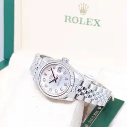 ROLEX 26MM OYSTER PERPETUAL MOP DIAMONDS DIAL LADY DATEJUST REF: 179174 (2011)