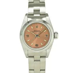ROLEX 67180 OYSTER PERPETUAL PINK WATCH STAINLESS STEEL AUTOMATIC WOMEN'S