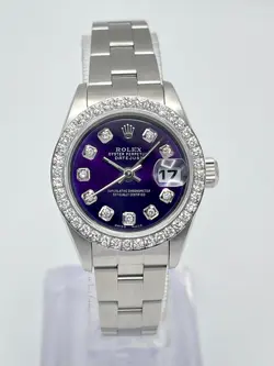 ROLEX DATEJUST 26MM 79160 PURPLE DIAMOND DIAL & DIAMOND BEZEL BOX OYSTER