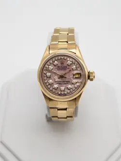 $25,000 ROLEX PRESIDENT 18K YELLOW GOLD PINK MOP DIAMOND LADIES WATCH SERVICED