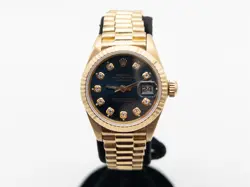 $25,000 ROLEX DATEJUST DIAMOND BLACK DIAL 18K YELLOW GOLD PRESIDENT LADIES WATCH